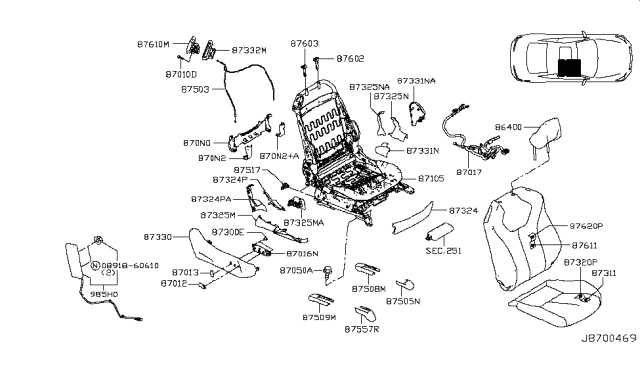 2017 Infiniti Q60 Front Seat Diagram 5