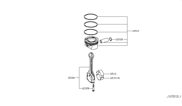 2019 Infiniti Q60 Piston,Crankshaft & Flywheel Diagram 1