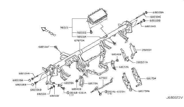 2017 Infiniti Q60 Member Assy-Steering Diagram for 67870-4GF0A