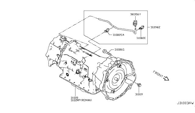 2017 Infiniti Q60 Auto Transmission,Transaxle & Fitting Diagram 5