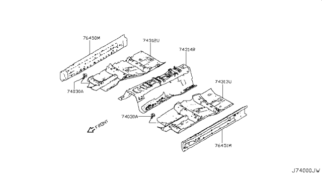 2019 Infiniti Q60 Sill Assy-Inner,Front RH Diagram for 76450-5CA0A