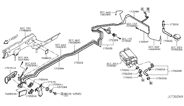 2018 Infiniti Q60 Fuel Piping Diagram 14