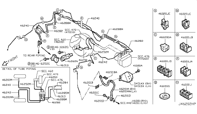 2019 Infiniti Q60 Brake Piping & Control Diagram 3