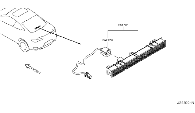 2019 Infiniti Q60 Stop Lamp Assembly-High Mounting Diagram for 26590-5CA0A