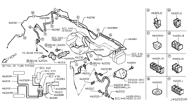 2017 Infiniti Q60 Brake Piping & Control Diagram 1