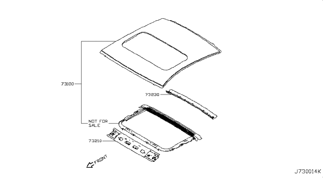 2019 Infiniti Q60 Roof Panel & Fitting Diagram 2