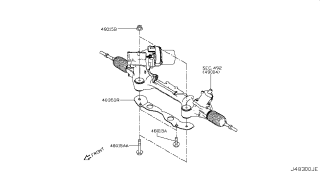 2018 Infiniti Q60 Steering Gear Mounting Diagram 2