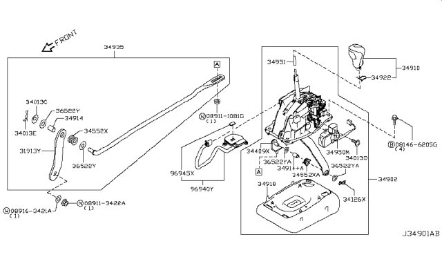 2017 Infiniti Q60 Auto Transmission Control Device Diagram 3