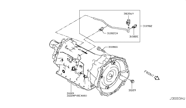 2018 Infiniti Q60 Auto Transmission,Transaxle & Fitting Diagram 2