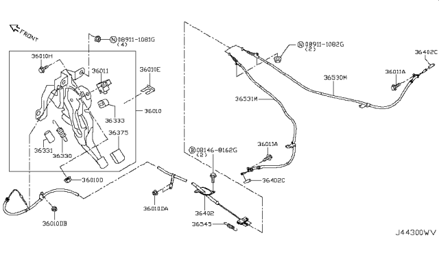 2019 Infiniti Q60 Parking Brake Control Diagram