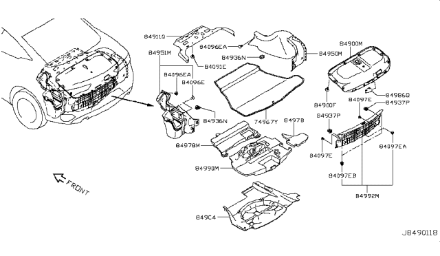 2019 Infiniti Q60 Trunk & Luggage Room Trimming Diagram 1