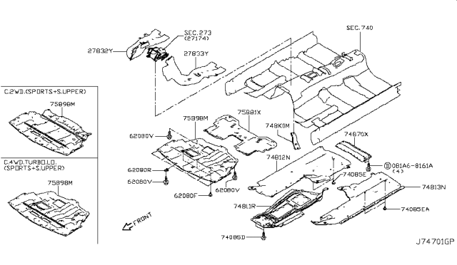 2019 Infiniti Q60 Floor Fitting Diagram 2