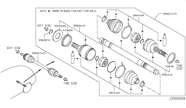 2019 Infiniti Q60 Rear Drive Shaft Diagram 1