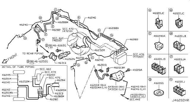 2019 Infiniti Q60 Brake Piping & Control Diagram 2