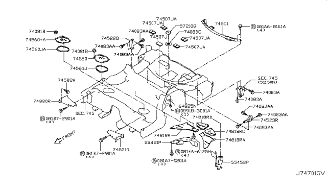 2017 Infiniti Q60 Floor Fitting Diagram 6