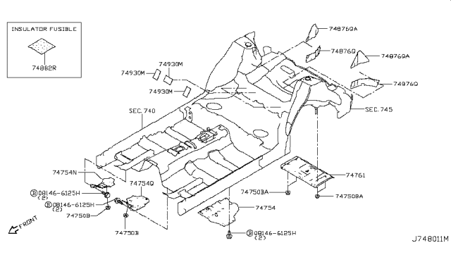 2017 Infiniti Q60 Floor Fitting Diagram 3