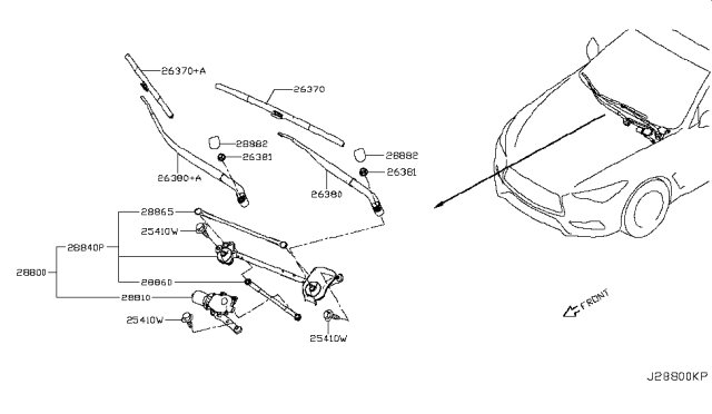 2018 Infiniti Q60 Windshield Wiper Diagram 2