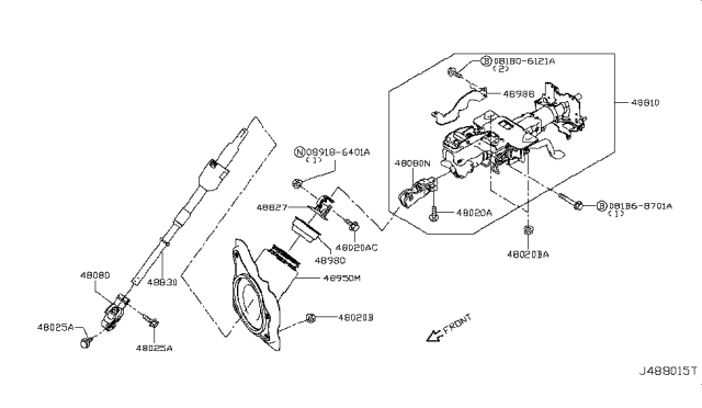 2019 Infiniti Q60 Steering Column Diagram 1