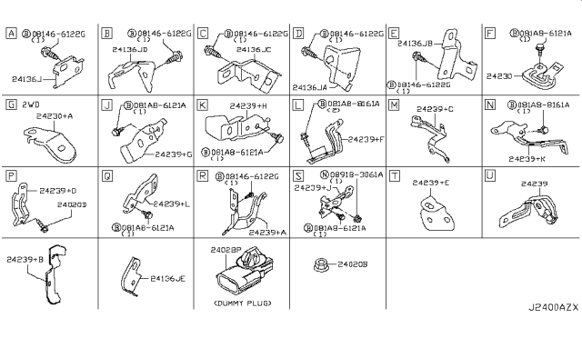 2018 Infiniti Q60 Harness-Sub,Engine Room Diagram for 24079-5CA0A