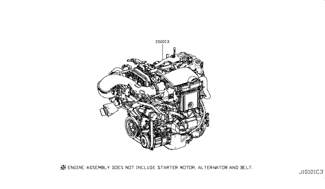 2019 Infiniti Q60 Bare & Short Engine Diagram 1