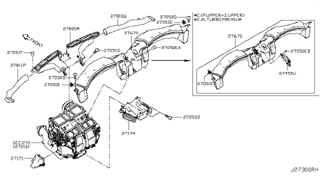 2017 Infiniti Q60 Nozzle & Duct Diagram