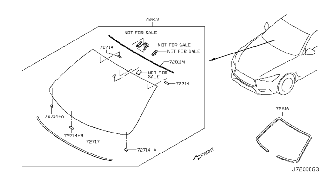 2019 Infiniti Q60 Front Windshield Diagram