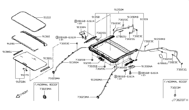 2017 Infiniti Q60 Sun Roof Parts Diagram