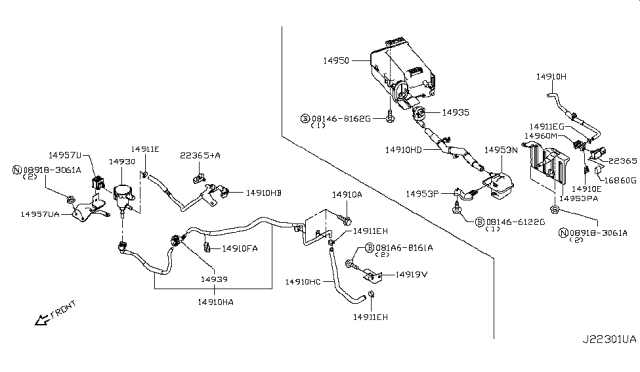 2018 Infiniti Q60 Engine Control Vacuum Piping Diagram 1