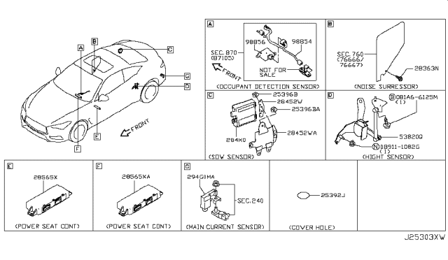 2018 Infiniti Q60 Controller Assy-Power Seat Diagram for 28565-5CB0A