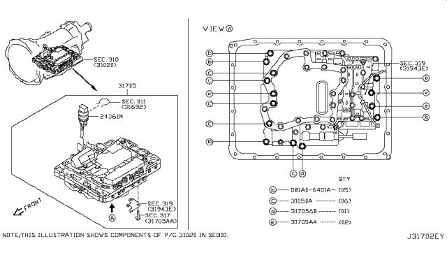 2018 Infiniti Q60 Control Valve (ATM) Diagram 4