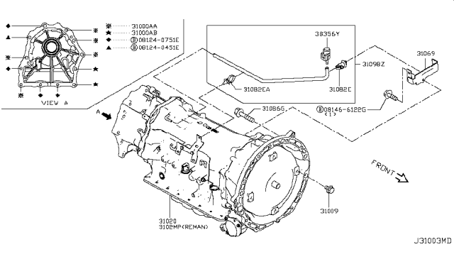 2019 Infiniti Q60 Auto Transmission,Transaxle & Fitting Diagram 3