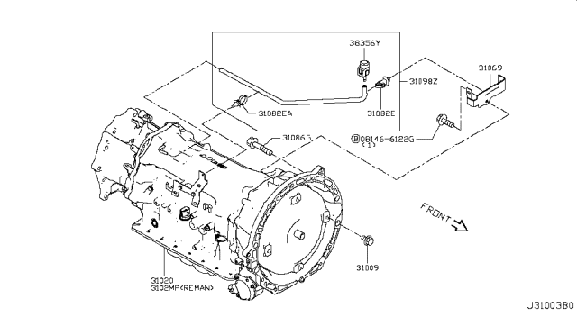 2018 Infiniti Q60 Auto Transmission,Transaxle & Fitting Diagram 3