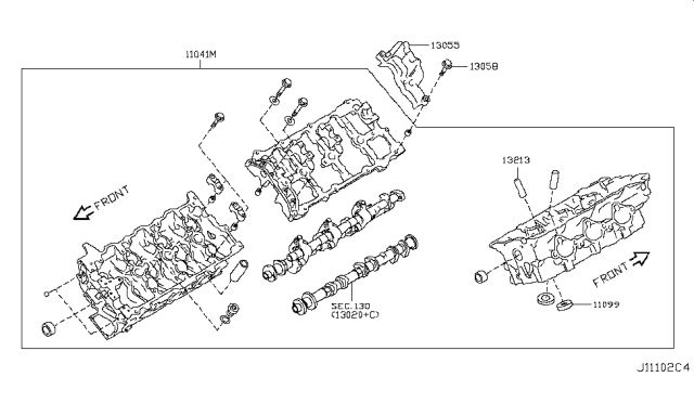 2013 Infiniti EX37 Cylinder Head & Rocker Cover Diagram 4