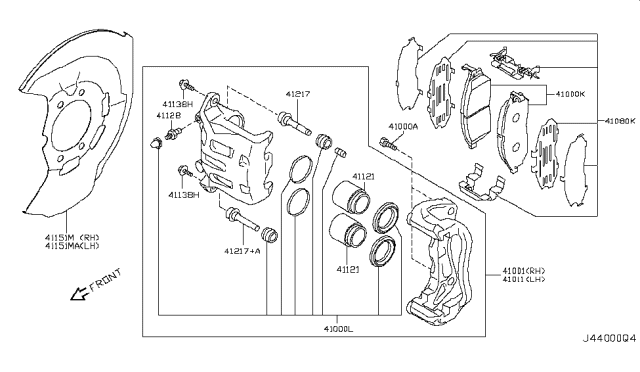 2014 Infiniti QX50 Front Brake Diagram