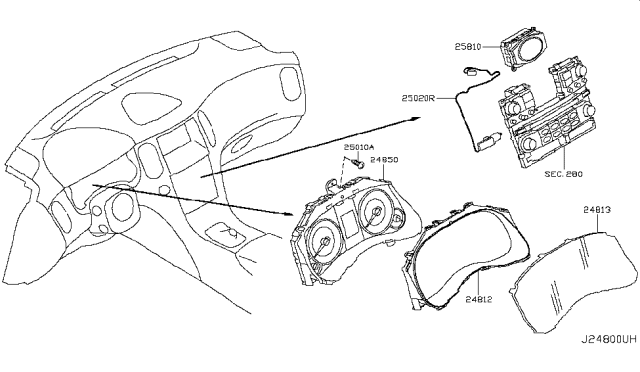 2016 Infiniti QX50 Instrument Meter & Gauge Diagram