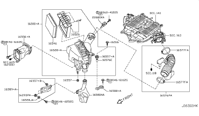 2010 Infiniti EX35 Air Cleaner Diagram 1