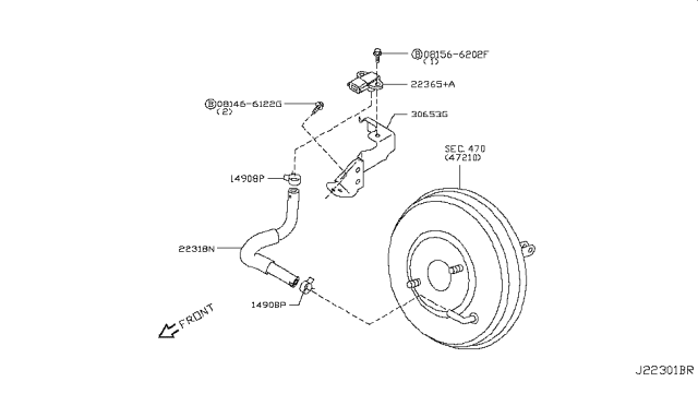 2014 Infiniti QX50 Engine Control Vacuum Piping Diagram 2