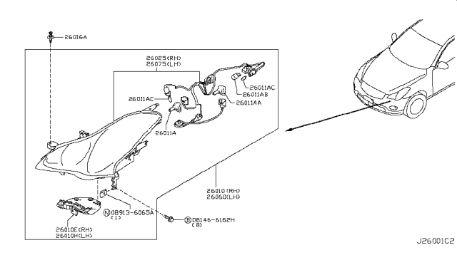 2017 Infiniti QX50 Headlamp Diagram 2