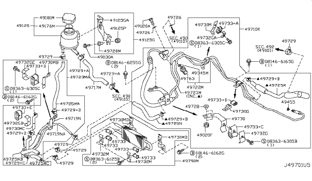 2014 Infiniti QX50 Power Steering Piping Diagram 2