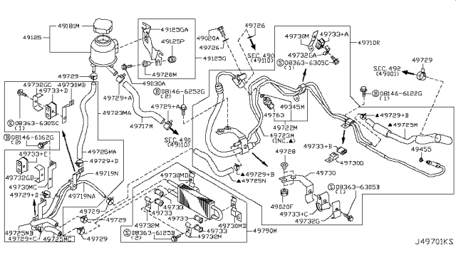 2010 Infiniti EX35 Power Steering Piping Diagram 2