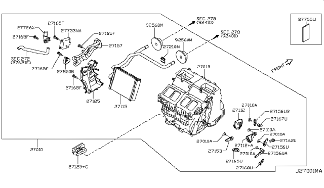 2014 Infiniti QX50 Heater & Blower Unit Diagram 6