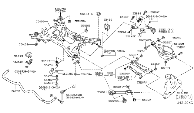 2009 Infiniti EX35 Rear Suspension Diagram 5