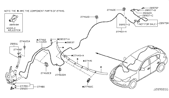 2012 Infiniti EX35 Windshield Washer Diagram 1