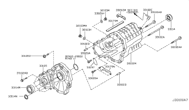 2010 Infiniti EX35 Transfer Case Diagram 2