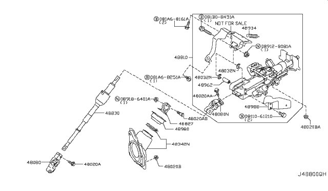 2011 Infiniti EX35 Steering Column Diagram 4