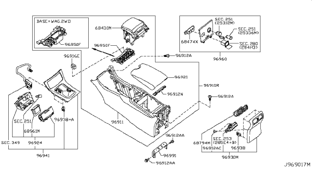 2017 Infiniti QX50 Body-Console Diagram for 96911-5UB2D