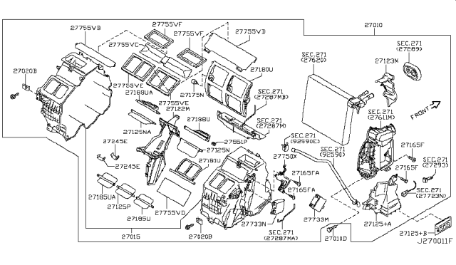 2010 Infiniti EX35 Heater & Blower Unit Diagram 5