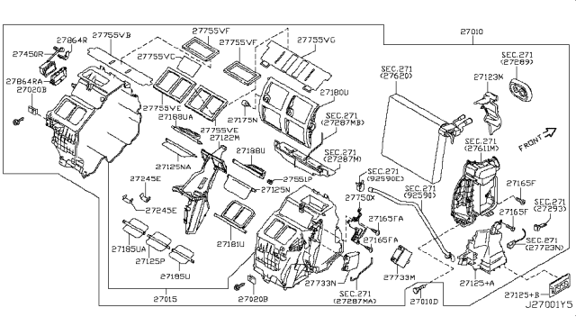 2013 Infiniti EX37 Heater & Blower Unit Diagram 2