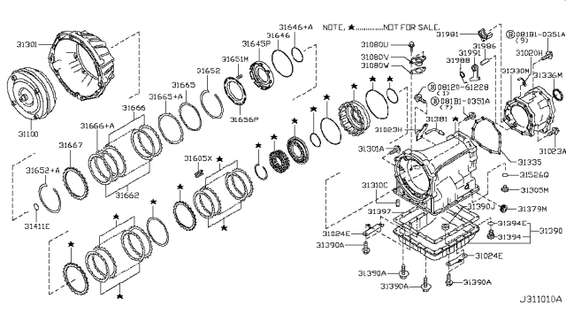 2008 Infiniti EX35 Torque Converter,Housing & Case Diagram 4