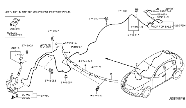 2012 Infiniti EX35 Clip Diagram for 28945-8Y00A